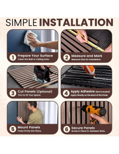 Paneles Acústicos de Madera MDF Nogal - 2 Piezas 120x60 cm 2