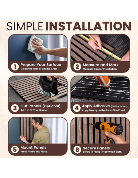 Paneles Acústicos de Madera MDF Nogal - 2 Piezas 120x60 cm