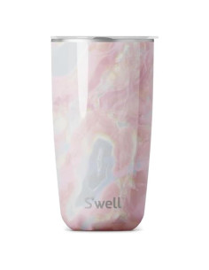 Vaso de Acero Inoxidable S'well 18oz Rosa Geode Aislado