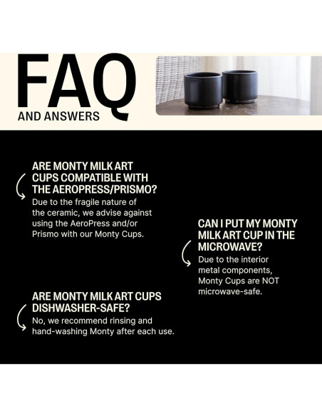 Taza de Cerámica Fellow Monty 325 ml Negro Mate Doble Pared