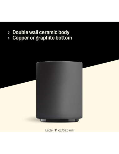 Taza de Cerámica Fellow Monty 325 ml Negro Mate Doble Pared