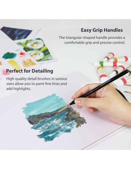 Set de Pinceles de Artista 12 Piezas Colour Block en Estuche de Cuero