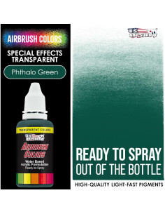 Pintura Acrílica para Aerógrafo Verde Phtalo 30 ml Suministro de Arte 2