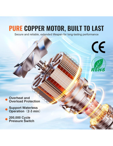 Bomba de Diafragma 12V VEVOR 3 GPM 50 PSI Ajustable