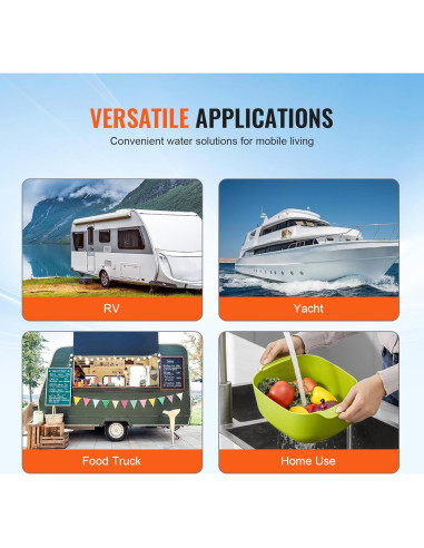 Bomba de Diafragma 12V VEVOR 3 GPM 50 PSI Ajustable