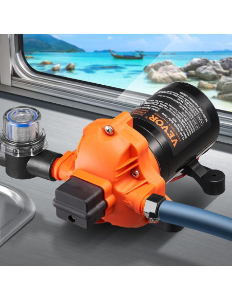 Bomba de Diafragma 12V VEVOR 3 GPM 50 PSI Ajustable