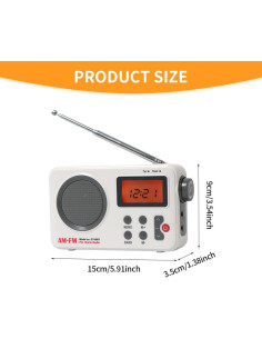 Altavoz de Ducha Portátil EMVANV con Pantalla LCD y Radio FM/AM 2