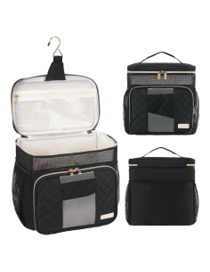 Caddy de Ducha Portátil Jaffzora Negro con Drenaje Rápido