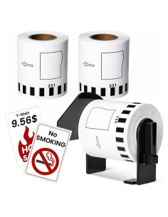 Etiquetas Continuas DK-2251 MarkDomain 6.1cm x 15.24m Negro/Rojo