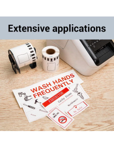 Etiquetas Continuas DK-2251 MarkDomain 6.1cm x 15.24m Negro/Rojo 2