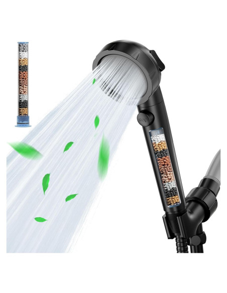 Cabezal de Ducha KAIYING Filtrado Alta Presión 3 Modos Negro