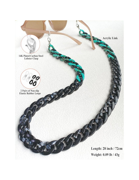 Cadena de Gafas Acrílicas Cosace 71 cm Antideslizante Cadena de Gafas Acrílicas Cosace 71 cm Antideslizante