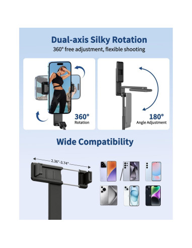 Palo Selfie Mini yAyusi i8 Aluminio Extensible 67.94 cm Negro