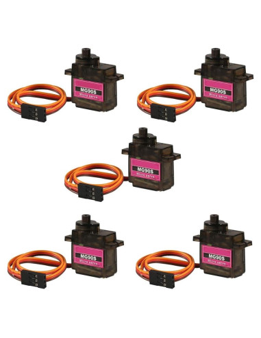 5 Servos Micro MG90S 9G 180 Grados DORHEA para Proyectos DIY