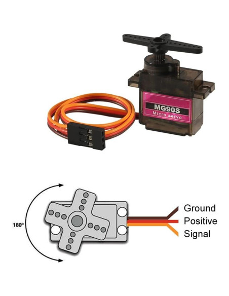 5 Servos Micro MG90S 9G 180 Grados DORHEA para Proyectos DIY