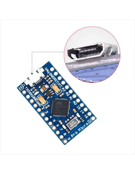 Módulo de Desarrollo DEVMO Pro Micro ATmega32U4 5V 16MHz