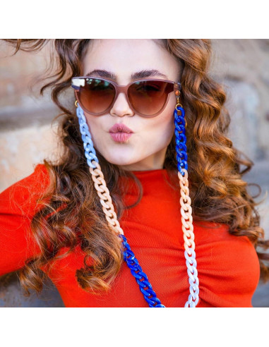 Cadena de Gafas Acrílica Cosace 71 cm Antideslizante Bicolor