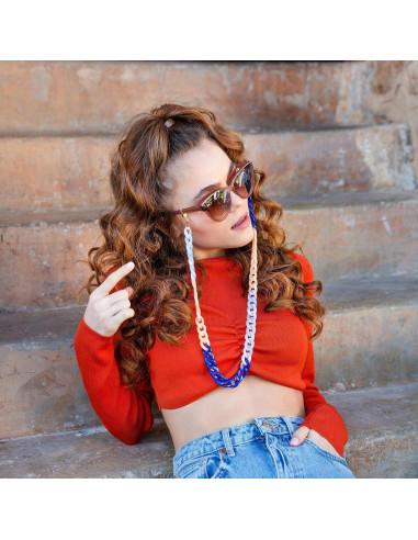 Cadena de Gafas Acrílica Cosace 71 cm Antideslizante Bicolor