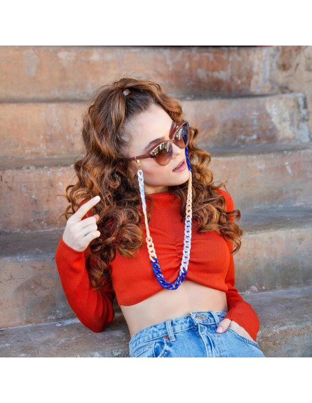 Cadena de Gafas Acrílica Cosace 71 cm Antideslizante Bicolor