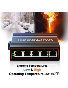 Conmutador Ethernet Industrial 5 Puertos keepLiNK IP40 2