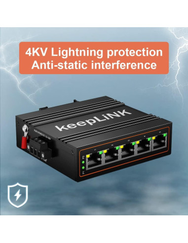 Conmutador Ethernet Industrial 5 Puertos keepLiNK IP40