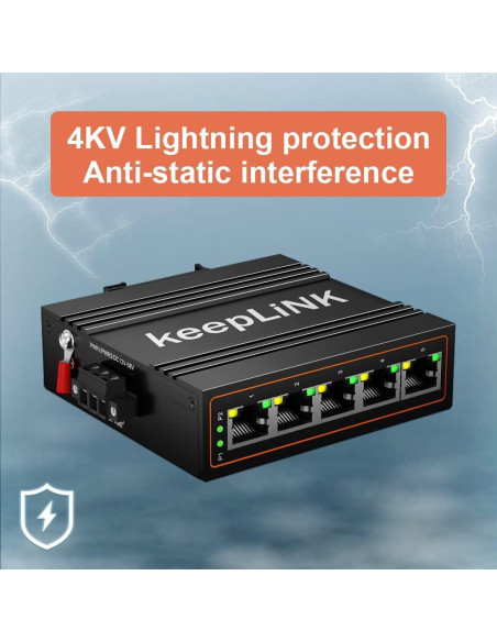 Conmutador Ethernet Industrial 5 Puertos keepLiNK IP40