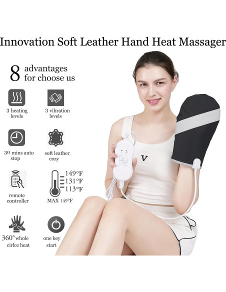 Masajeador de Mano Eléctrico V DDHOGER con Calor y 3 Modos