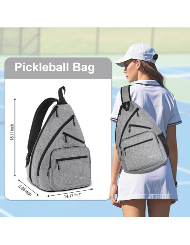 Bolsa de Pickleball MOSISO Unisex 46x36x22cm con 5 Bolsillos