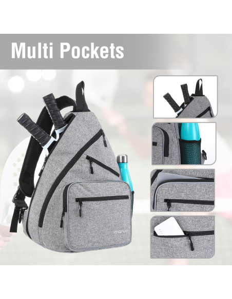 Bolsa de Pickleball MOSISO Unisex 46x36x22cm con 5 Bolsillos