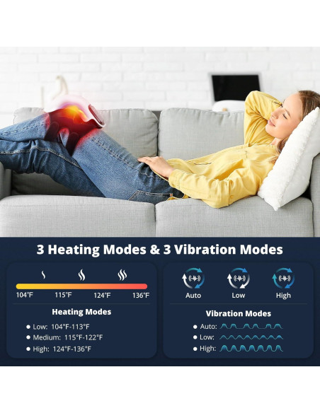 Masajeador de Rodilla Medcursor Inalámbrico con Calor 3 Niveles