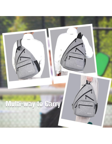 Bolsa de Pickleball MOSISO Unisex 46x36x22cm con 5 Bolsillos