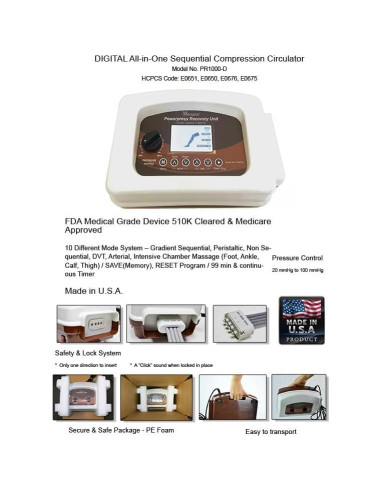 Sistema de Masaje de Piernas Digital HANURI Grande 10 Modos