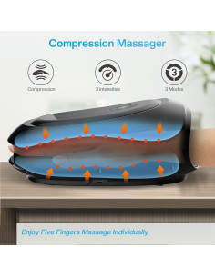 Masajeador de Manos Comfier con Calor y Compresión - Negro 2