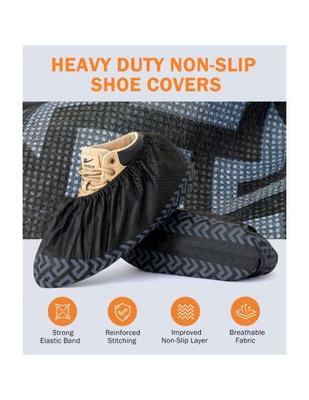 Cubiertas de Zapatos Desechables DclobTop 100 Paquete Negro