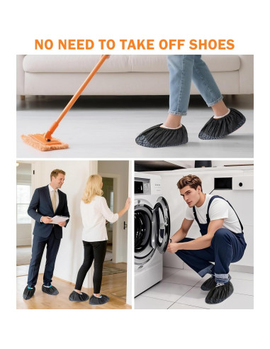 Cubiertas de Zapatos Desechables DclobTop 100 Paquete Negro