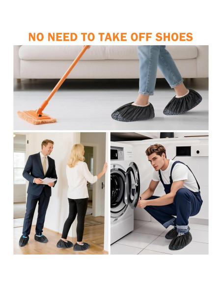 Cubiertas de Zapatos Desechables DclobTop 100 Paquete Negro