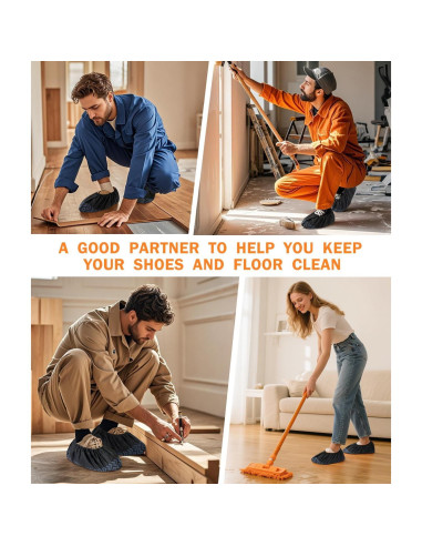 Cubiertas de Zapatos Desechables DclobTop 100 Paquete Negro