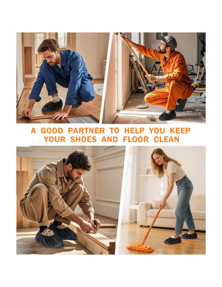 Cubiertas de Zapatos Desechables DclobTop 100 Paquete Negro