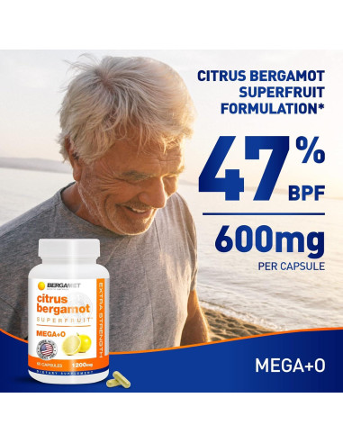 Suplemento de Bergamota BergaMet 1200mg 180 Cápsulas
