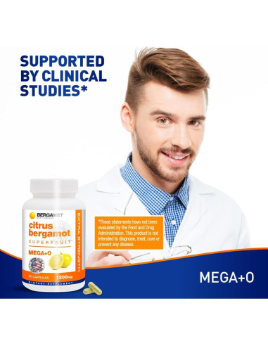 Suplemento de Bergamota BergaMet 1200mg 180 Cápsulas
