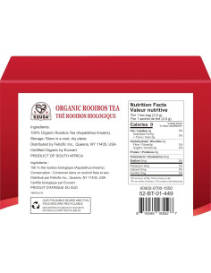 Té Rooibos Orgánico 52USA, 100 Bolsitas, Sin Cafeína, 250g 2