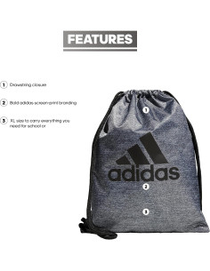 Bolsa de Cuerda adidas Tournament 3.0 XL 20L Gris/Negro 2