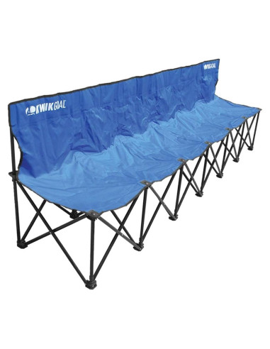 Banco Kwik Goal de 6 Asientos Azul - Acero Colapsable