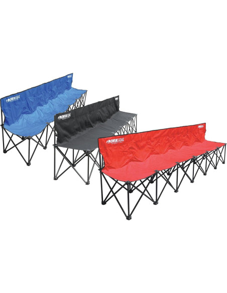 Banco Kwik Goal de 6 Asientos Azul - Acero Colapsable