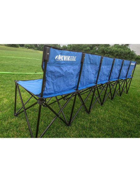 Banco Kwik Goal de 6 Asientos Azul - Acero Colapsable
