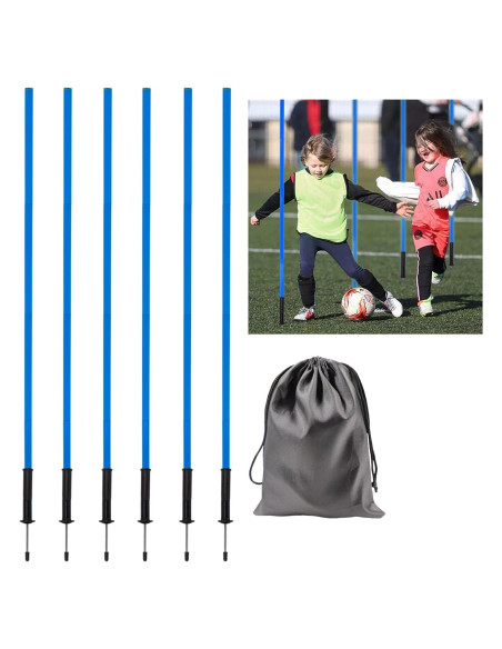 6 Postes de Agilidad para Fútbol Nbguigdstr 1.52m Azul