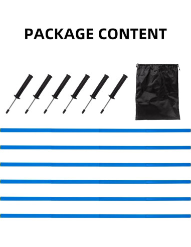 6 Postes de Agilidad para Fútbol Nbguigdstr 1.52m Azul