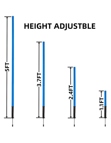 6 Postes de Agilidad para Fútbol Nbguigdstr 1.52m Azul