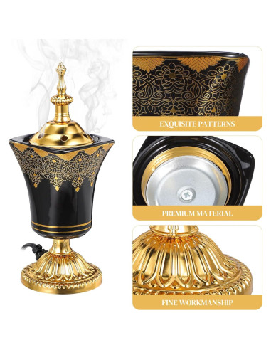 Quemador de Incienso Eléctrico Cabilock Negro 19.5x7.5cm