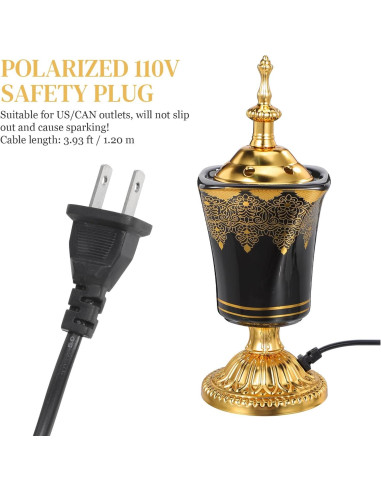 Quemador de Incienso Eléctrico Cabilock Negro 19.5x7.5cm